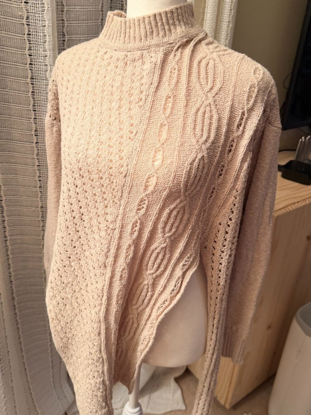 Free People mock neck side slit sweater